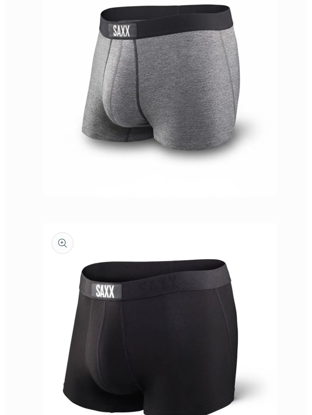 SAXX BUNDLE OF TWO Saxx Vibe Trunk Ultra Super Soft,Size Mediums, Black/Grey NEW